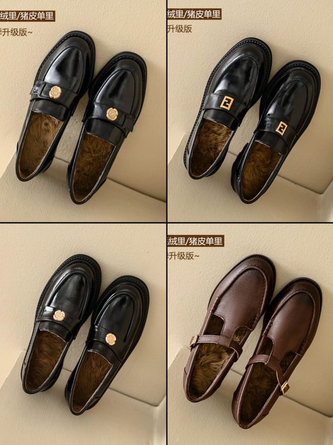 圆头 袢扣 深口鞋 皮革