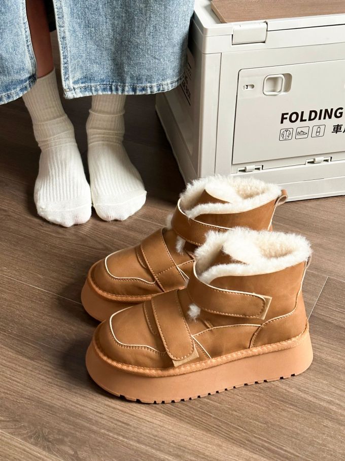 圆头 魔术贴 皮革 