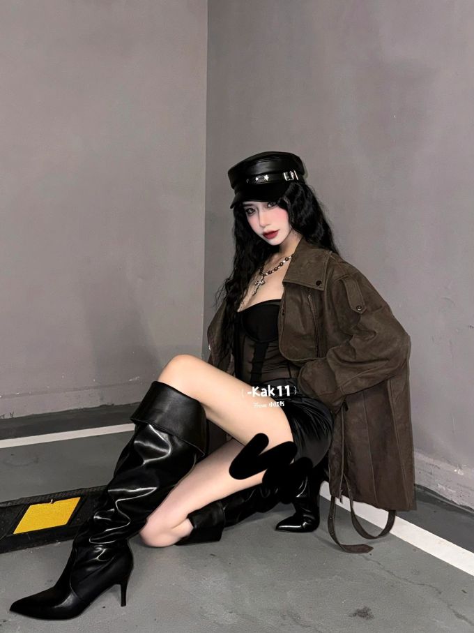 皮革面料 H型 巧克力棕色 咖啡豆棕 基础扣饰 ABG辣妹 辣妹 