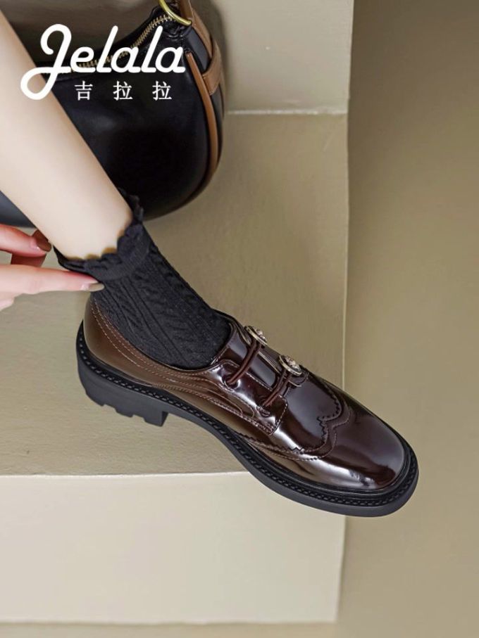 厚底 圆头 皮革