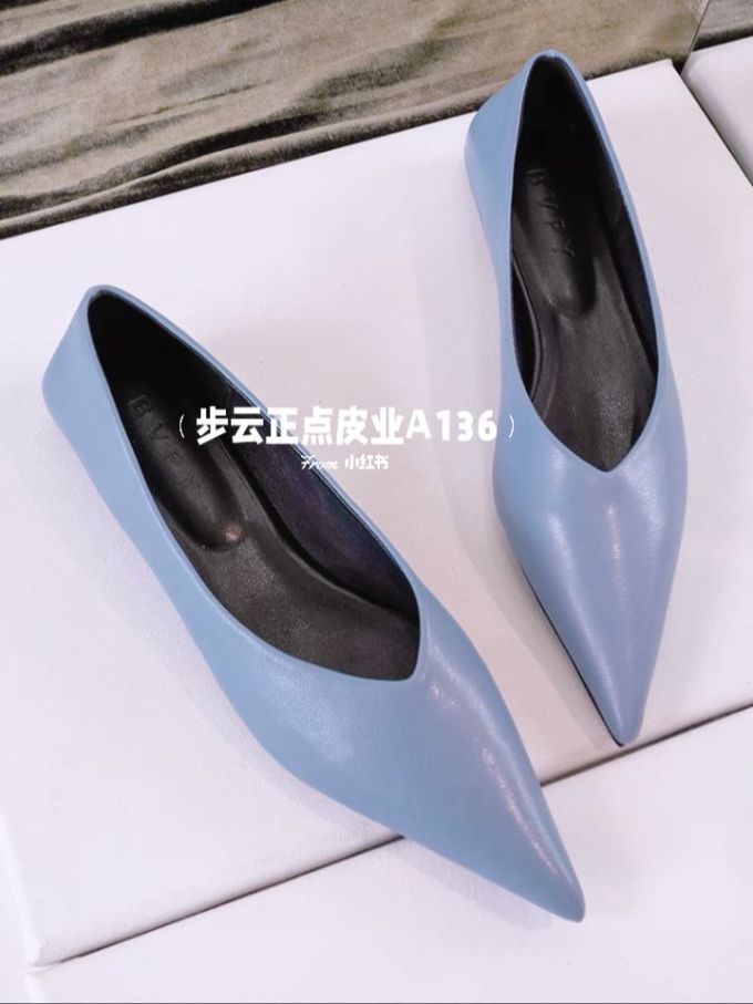 尖头 低帮 一脚蹬 浅口鞋 皮革