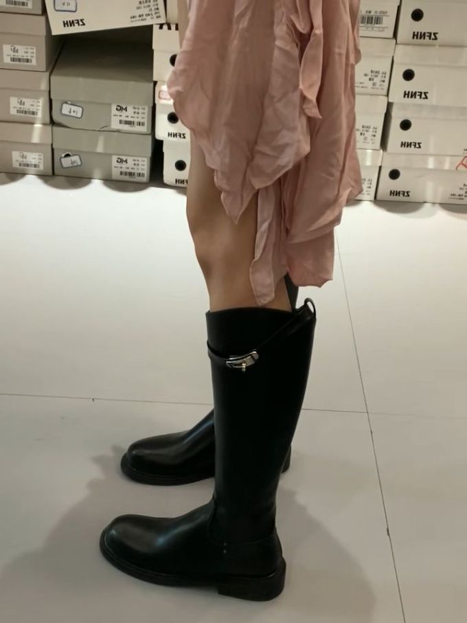 圆头 拉链 皮革 