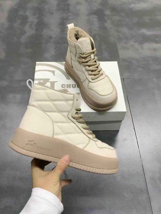 高帮 系带 皮革 