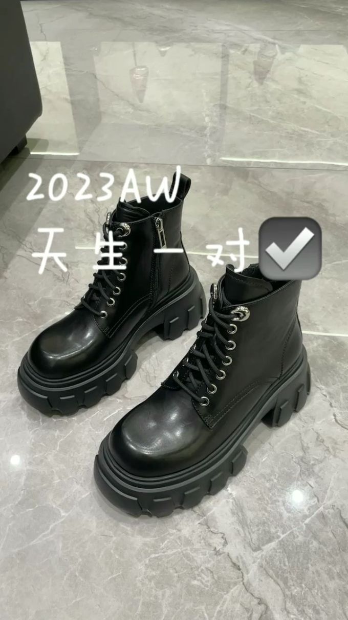 圆头 系带 皮革 