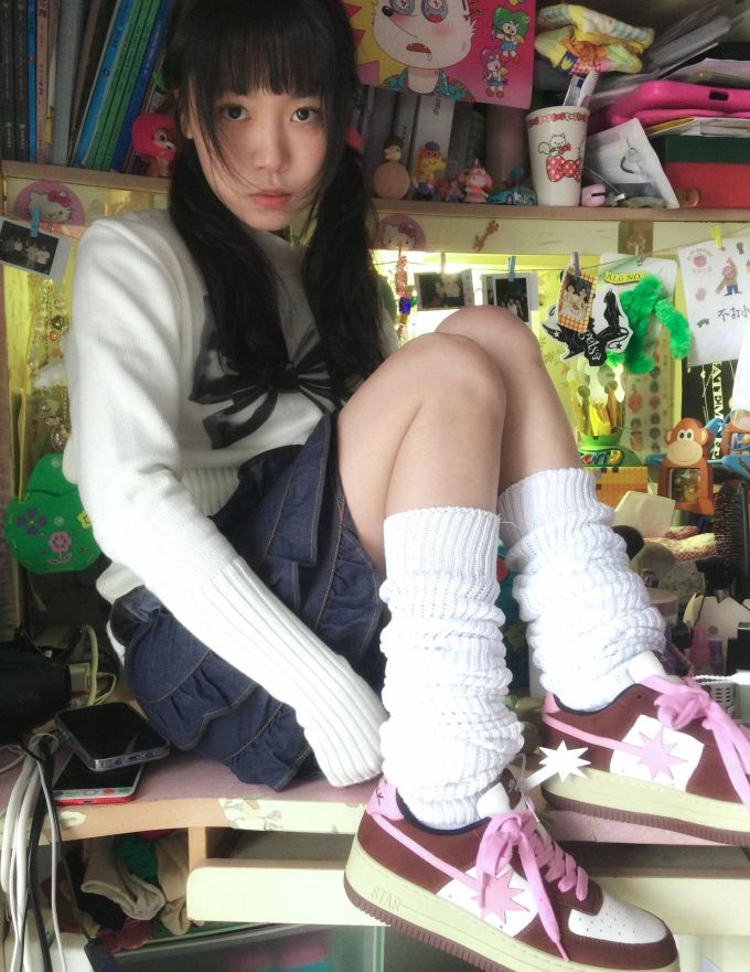 毛纺 细针 针织螺纹 蓝黑色 亮白色 甜妹风 甜美