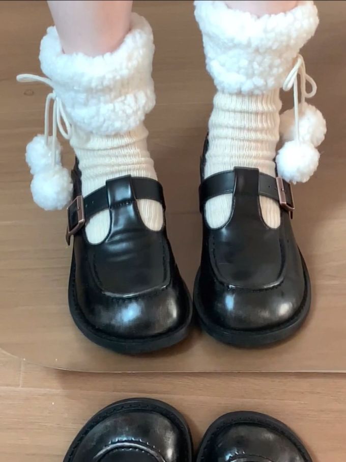 圆头 中口鞋 皮革