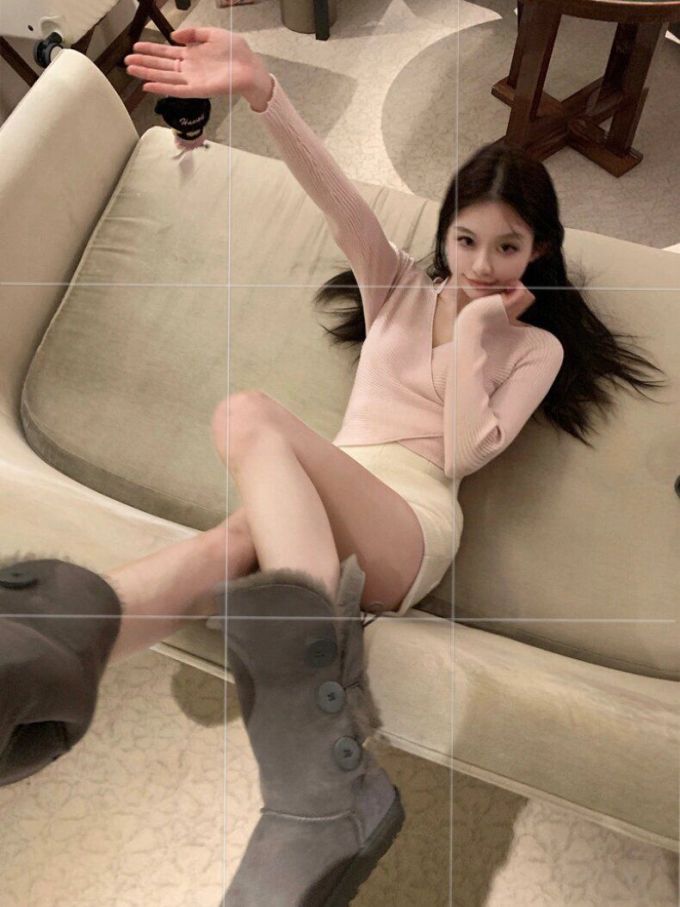 毛纺 细针 针织螺纹 奶油咖啡色 桃白色 ABG辣妹 辣妹