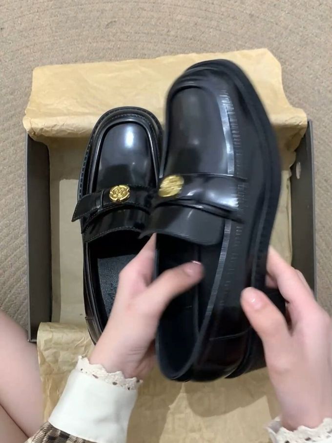 低帮 一脚蹬 深口鞋 皮革 