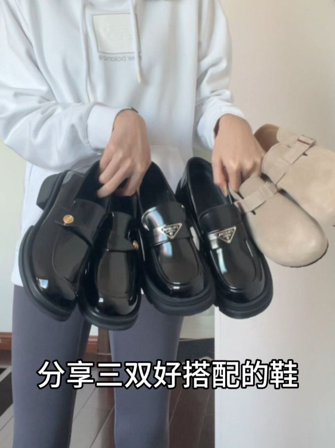 圆头 低帮 一脚蹬 深口鞋 皮革 