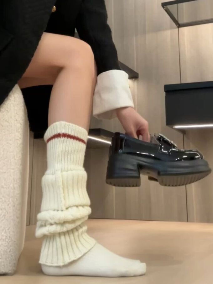 厚底 低帮 皮革