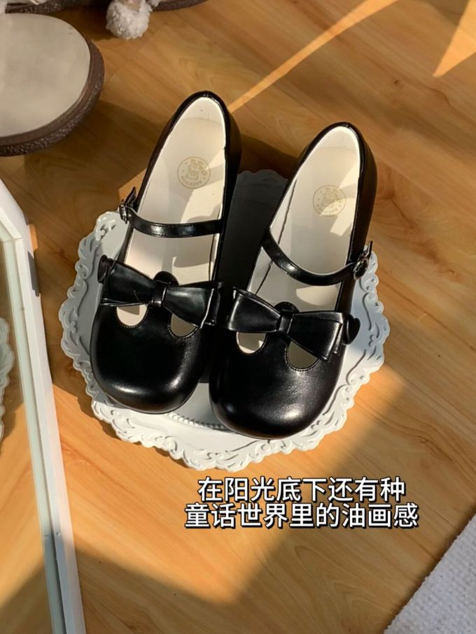 圆头 袢扣 中口鞋 皮革 