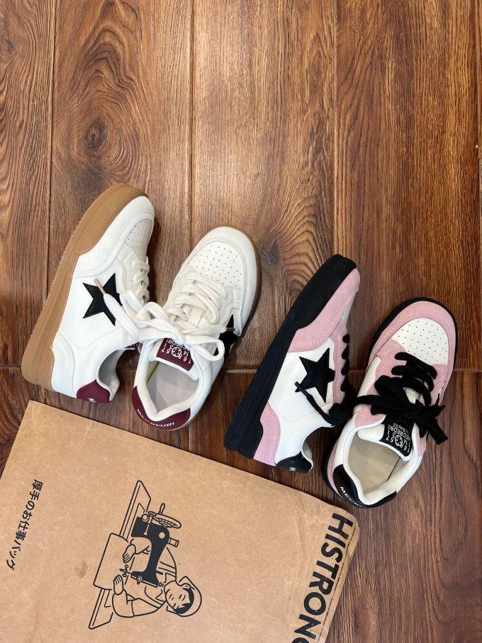 中帮 系带 魔术贴 皮革 
