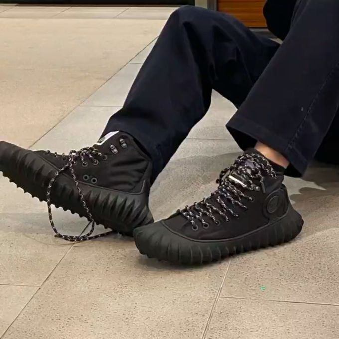 高帮 弹力绳 系带 皮革 