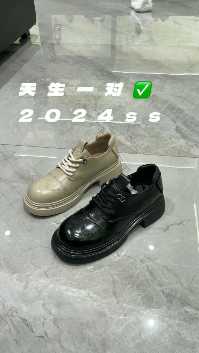 圆头 系带 皮革 