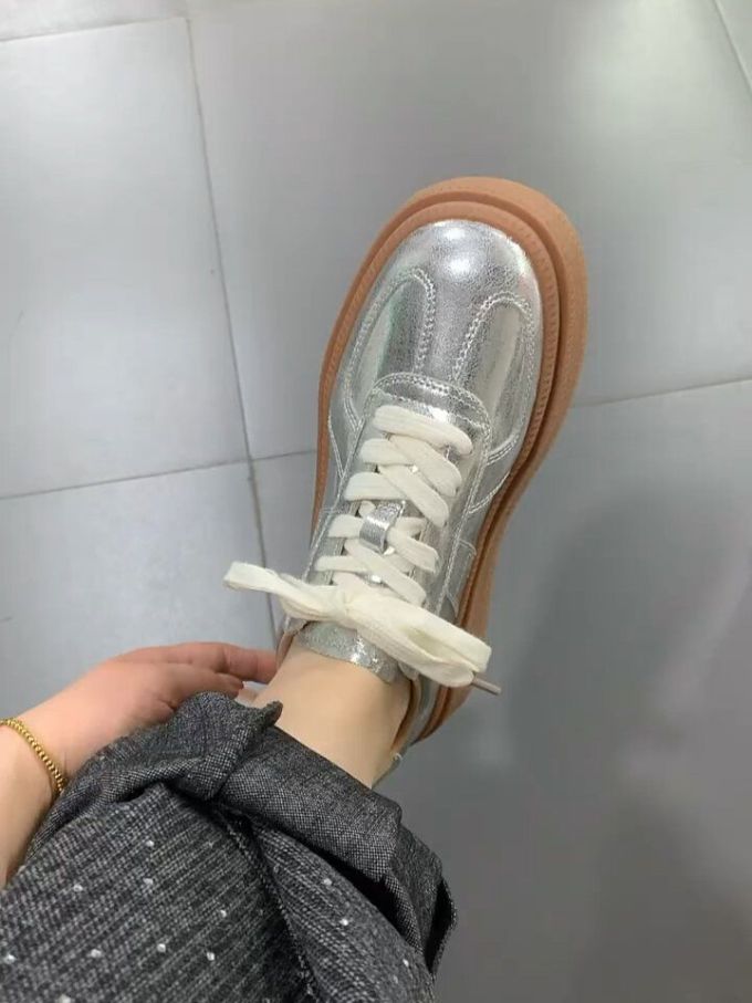 圆头 系带 皮革 