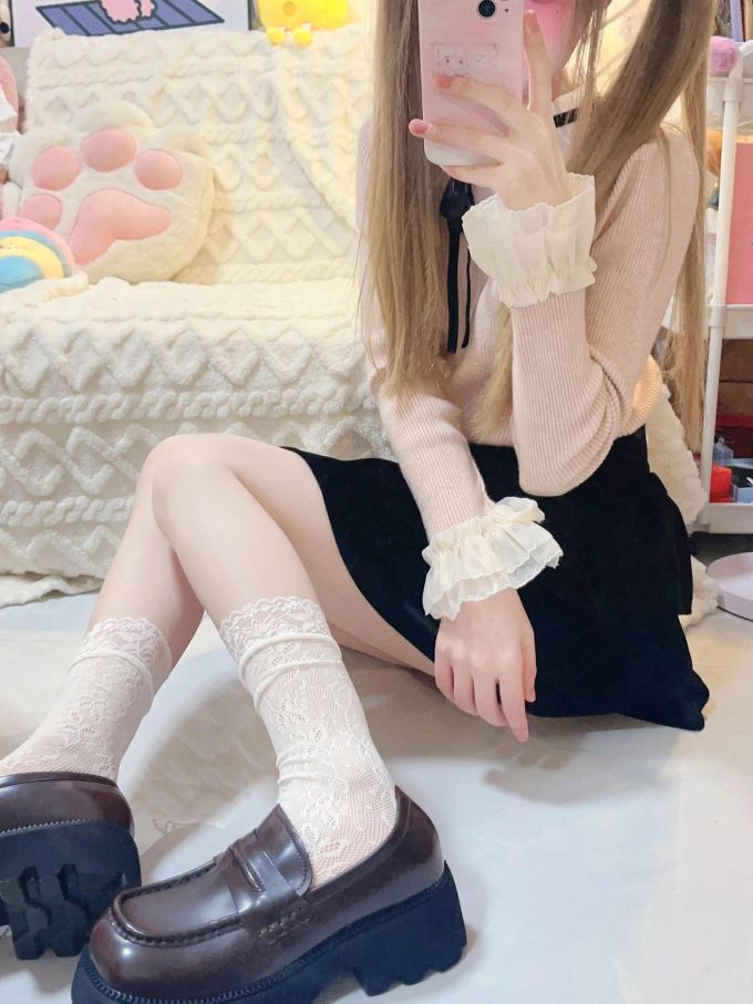 毛纺 荷叶边 针织螺纹 枫糖色 月夜色 牛轧糖棕 轻粉色 甜美