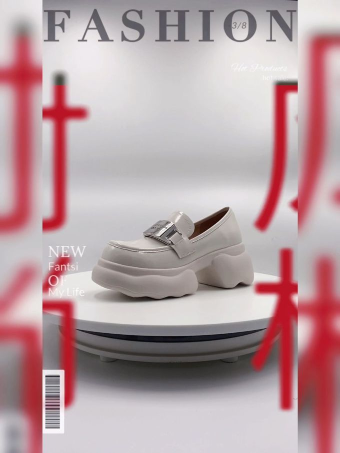 厚底 圆头 低帮 一脚蹬 插扣 深口鞋 皮革