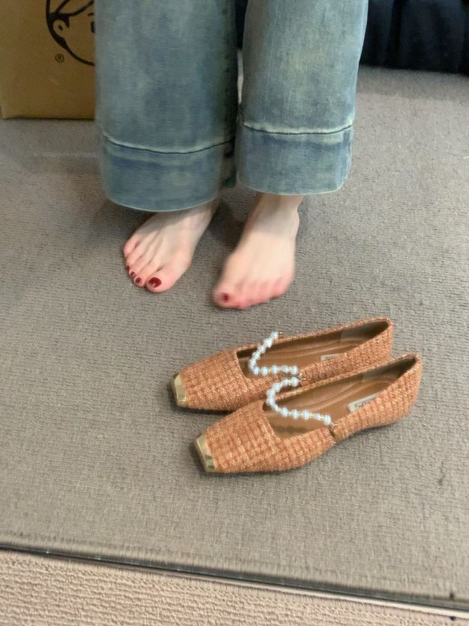 低帮 一脚蹬 毛呢
