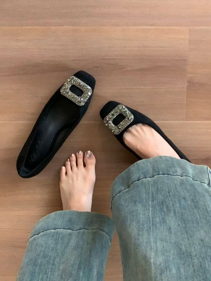 方头 低帮 一脚蹬 浅口鞋