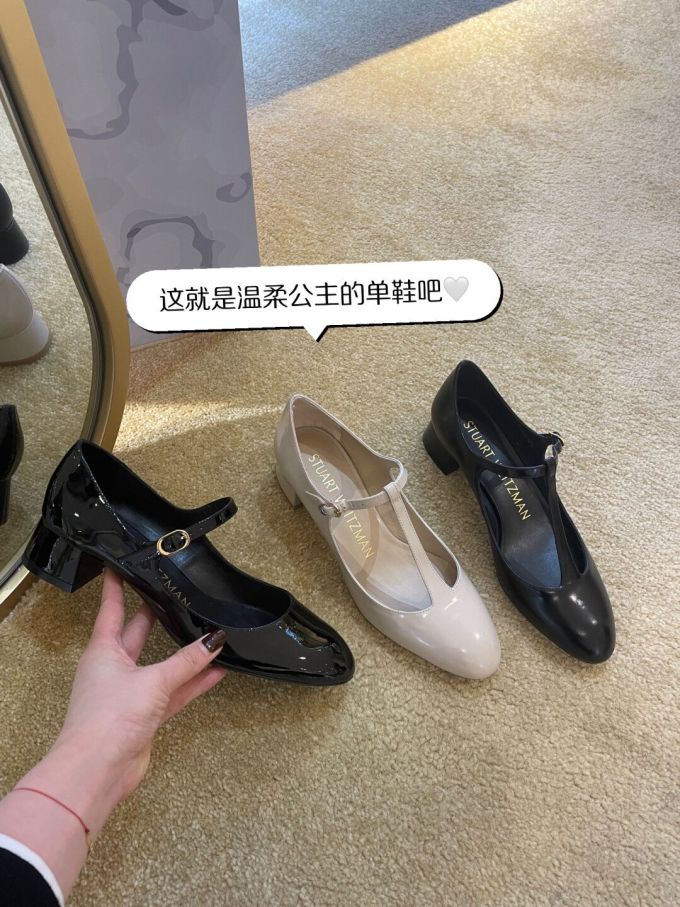 袢扣 浅口鞋 皮革