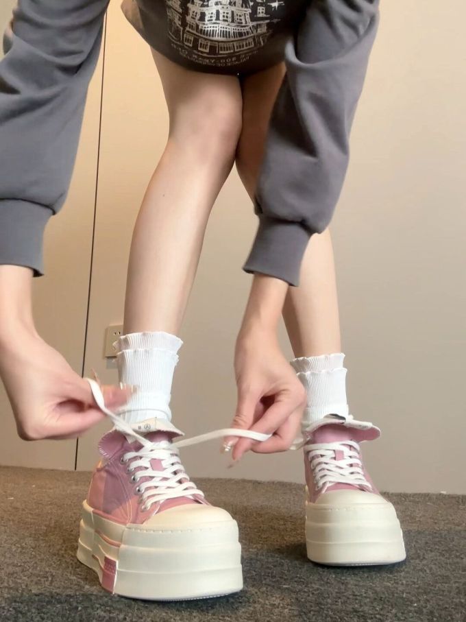 高帮 系带 皮革 