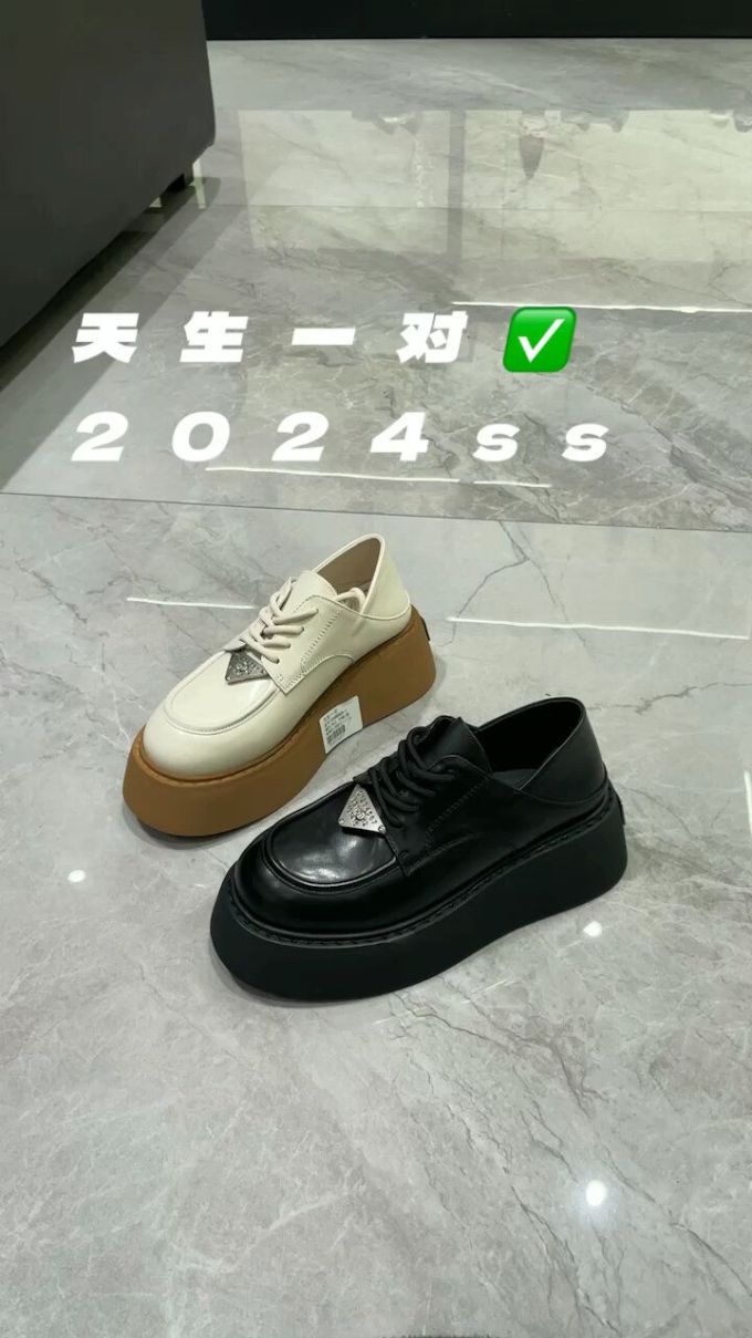 厚底 圆头 系带 皮革