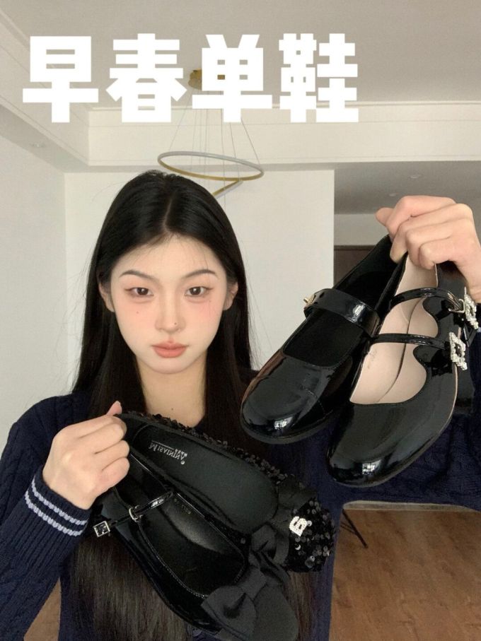 圆头 袢扣 中口鞋 皮革