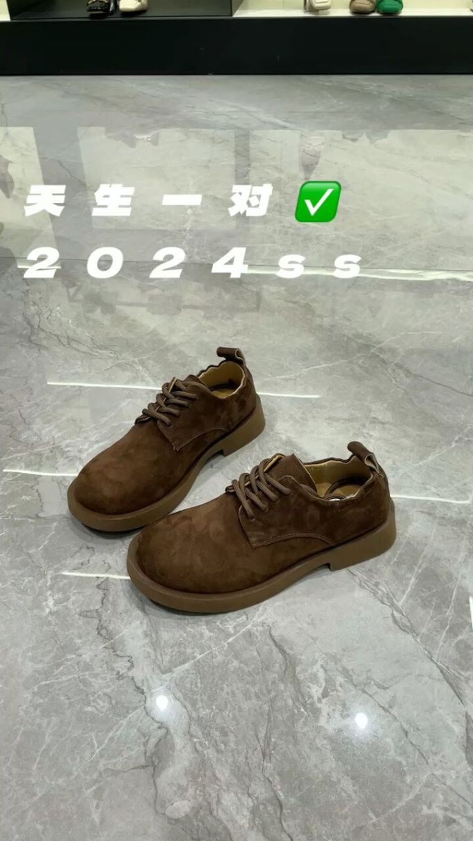 圆头 系带 皮革 