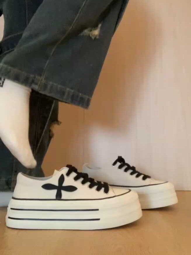 低帮 系带 布面 