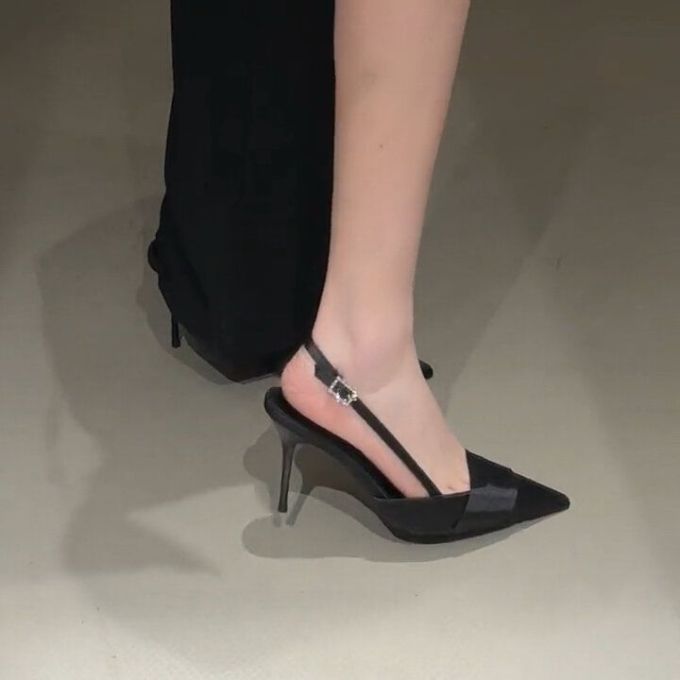 高跟 细跟 无帮 皮革
