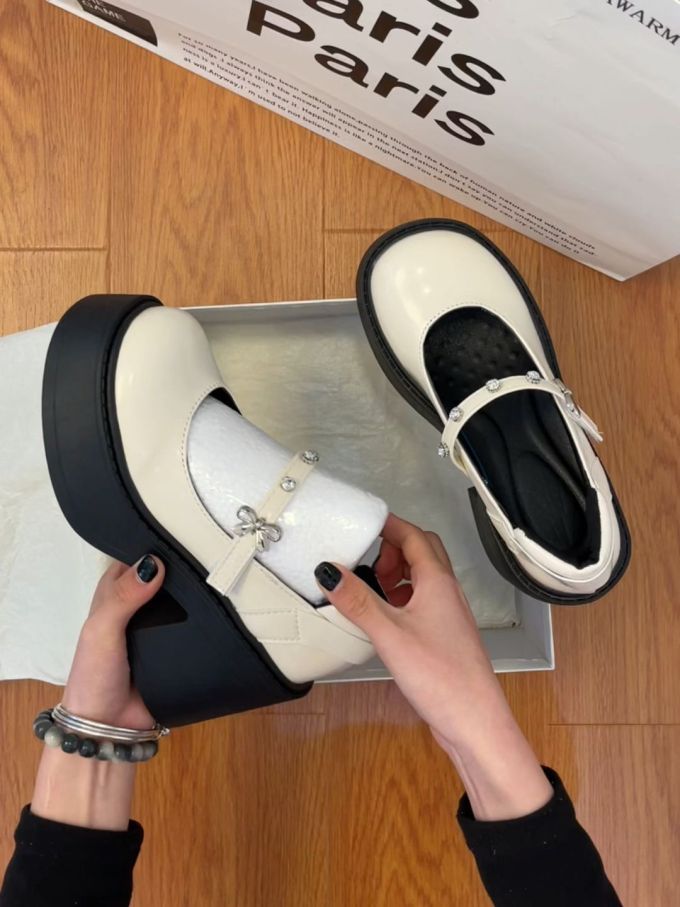 厚底 圆头 中口鞋 皮革 