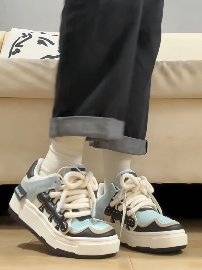 高帮 系带 皮革 