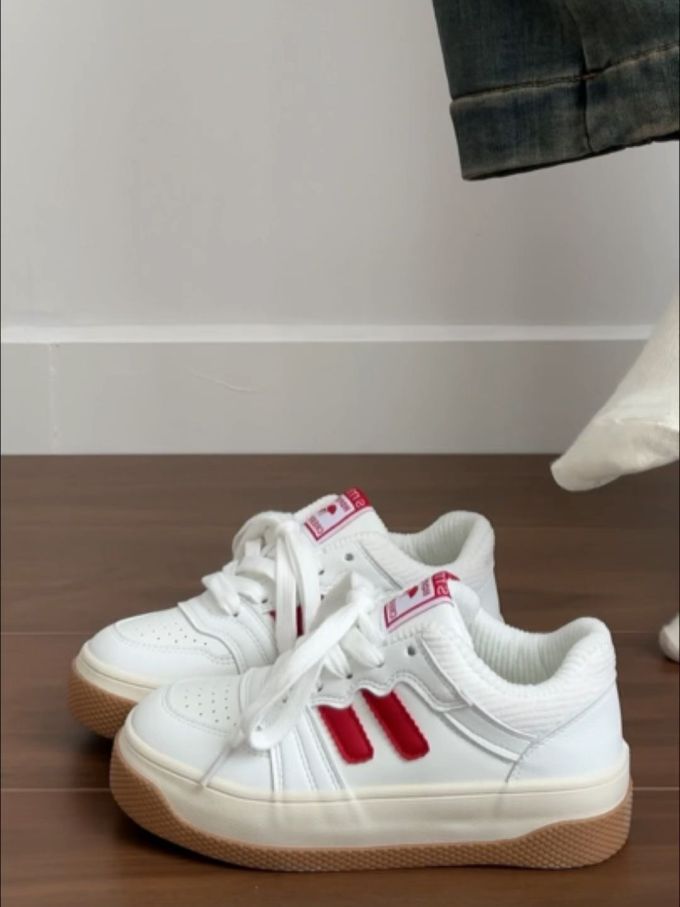 中帮 系带 魔术贴 皮革 