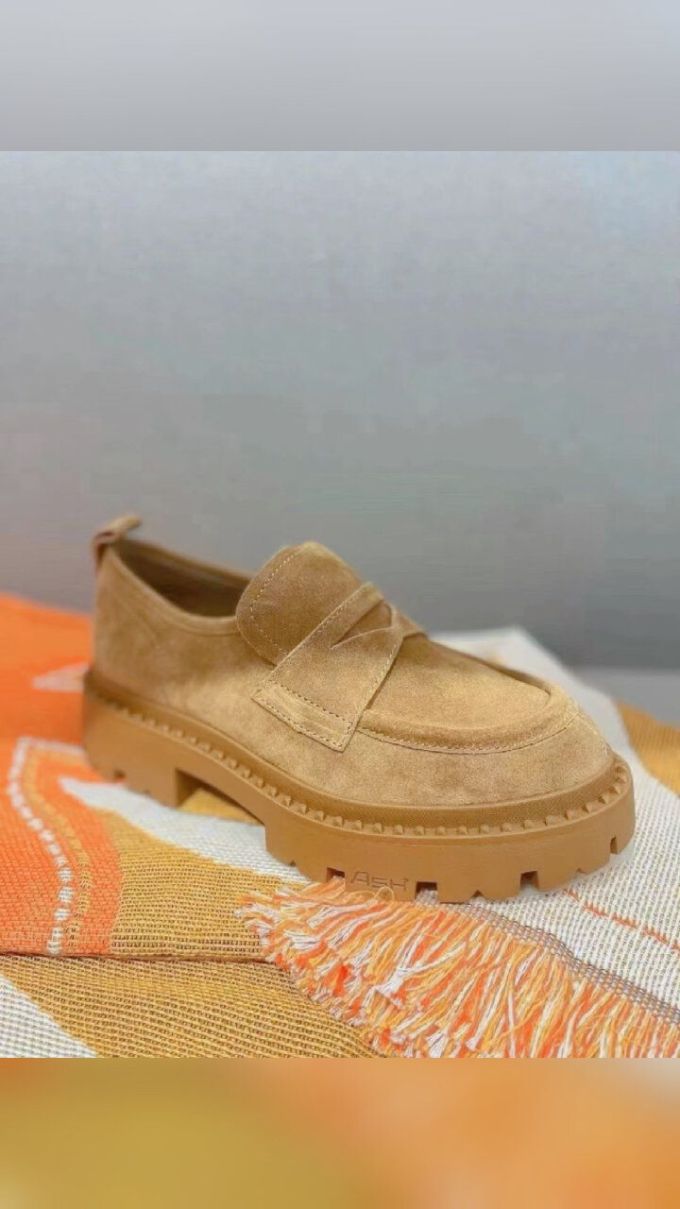 厚底 圆头 低帮 一脚蹬 深口鞋 皮革 