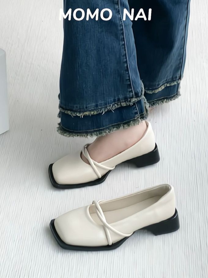 方头 中口鞋 皮革