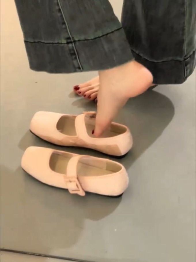 方头 袢扣 中口鞋 皮革 