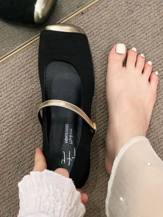 方头 袢扣 中口鞋 皮革 