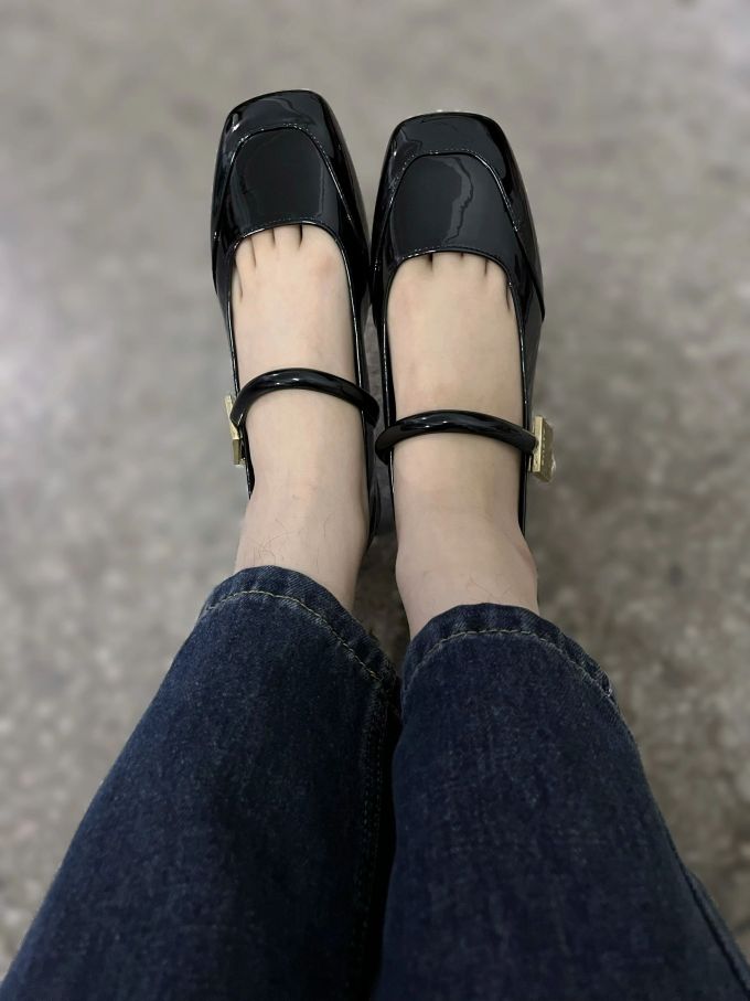 方头 袢扣 中口鞋 皮革 