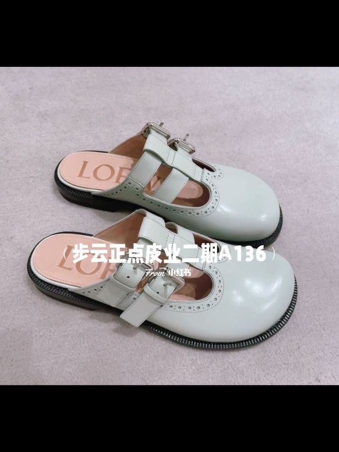 圆头 袢扣 中口鞋 皮革 