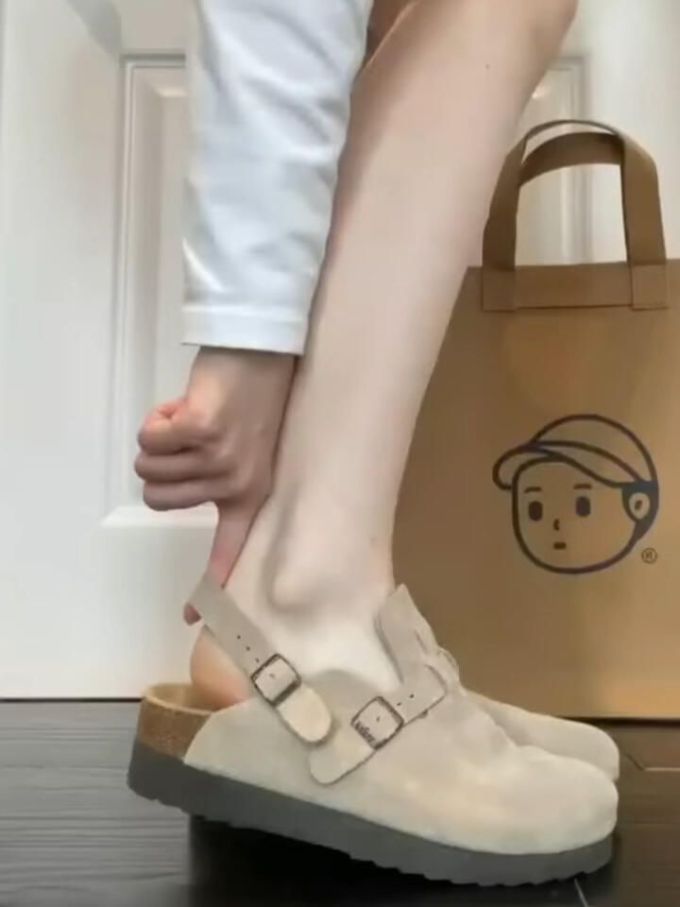 无帮 袢扣 皮革 