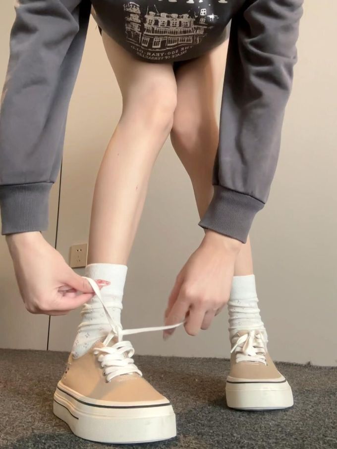 高帮 系带 皮革 