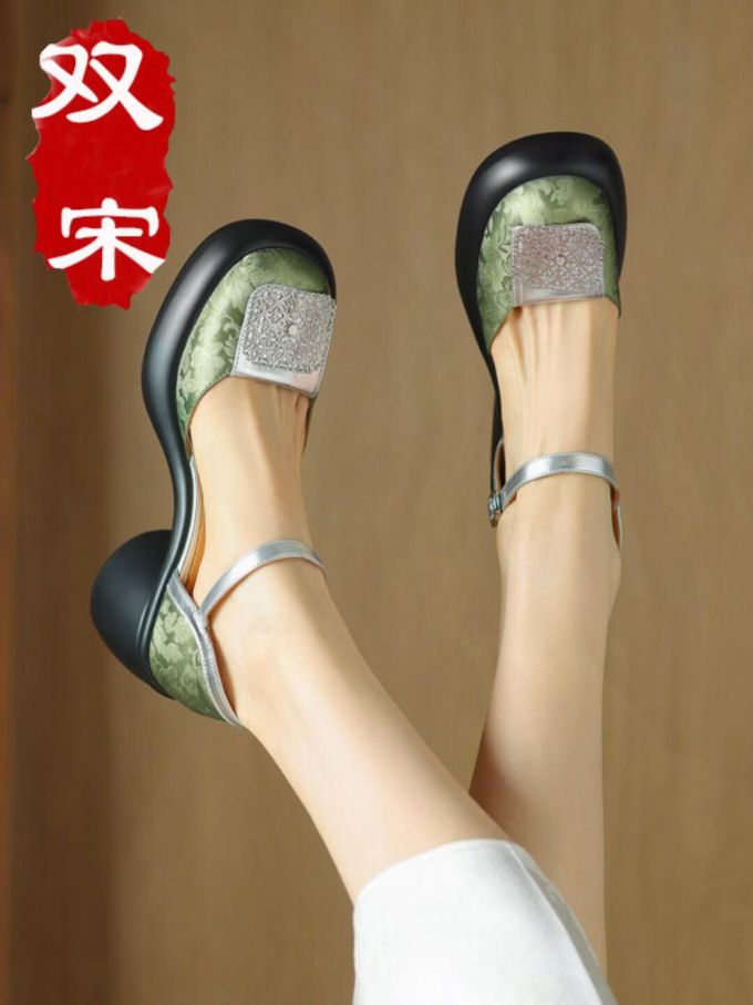 厚底 圆头 中口鞋 皮革 