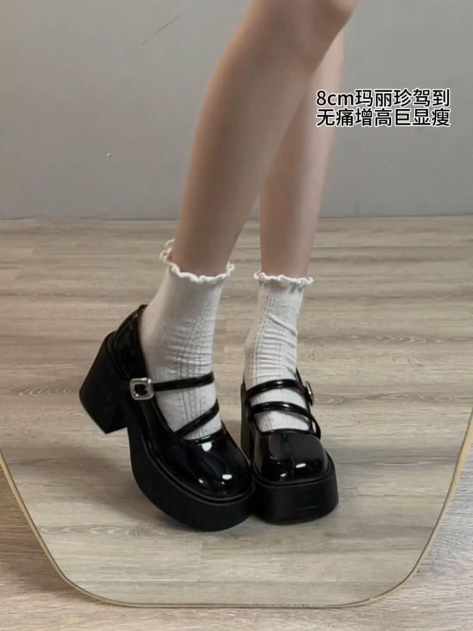 圆头 中口鞋 皮革 