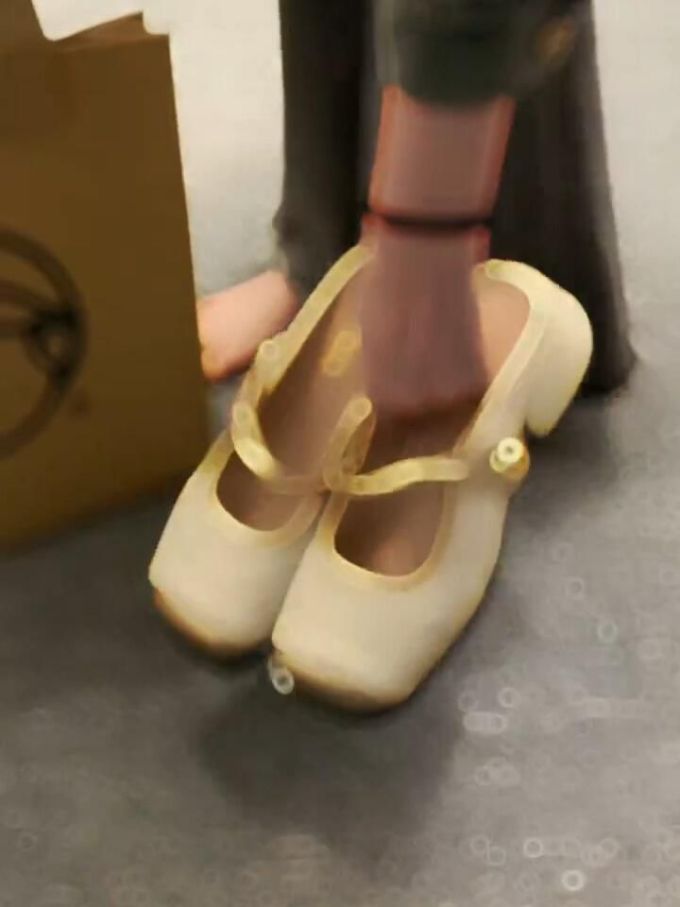 方头 中口鞋 皮革 