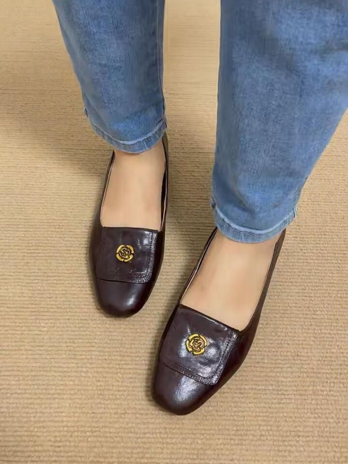 一脚蹬 中口鞋 皮革 