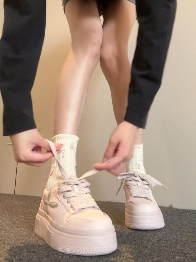 高帮 系带 皮革 
