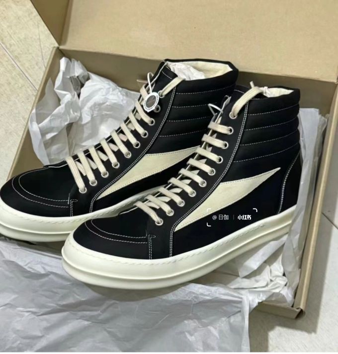 高帮 系带 布面 