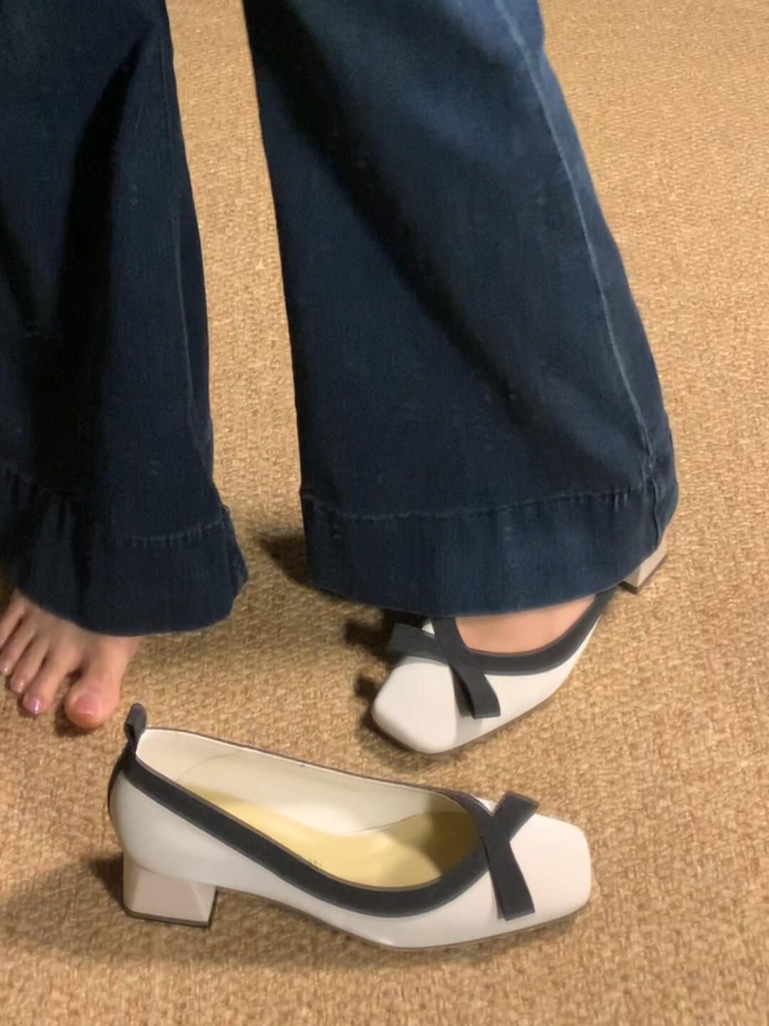 中跟 粗跟 方头 低帮 一脚蹬 浅口鞋 皮革  - VALI鞋履AI设计主图