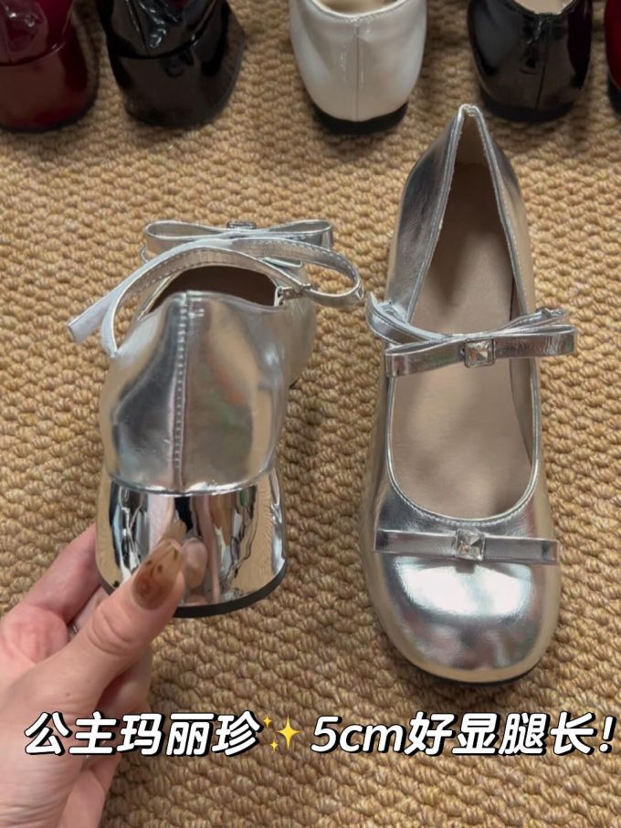 圆头 浅口鞋 皮革 