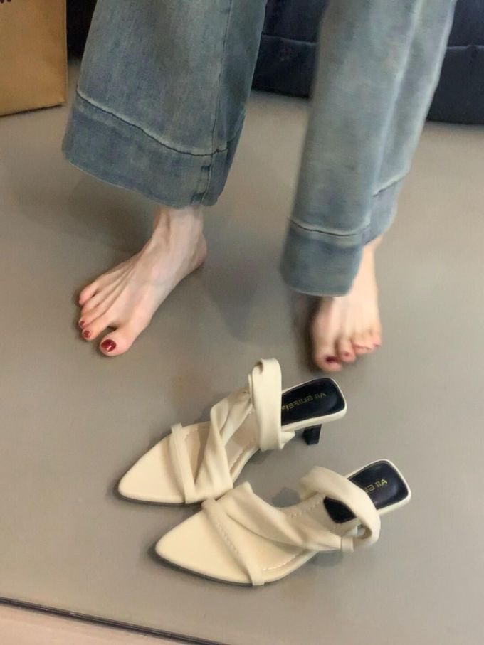 高跟 粗跟 无帮 皮革 